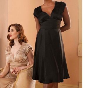 Trashy Diva 1940s Black Satin Dress NWOT Repost